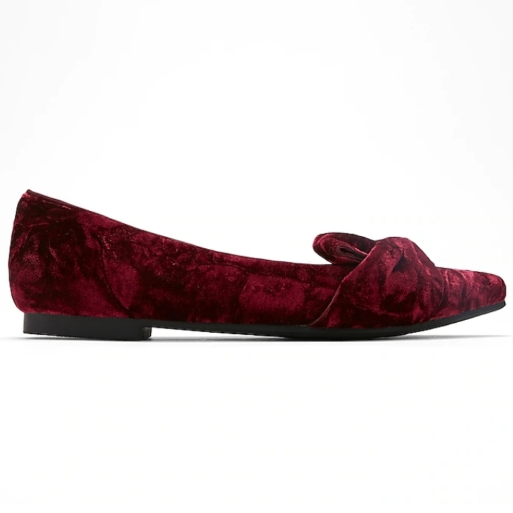 Express Velvet Knot Pointed Toe Flats